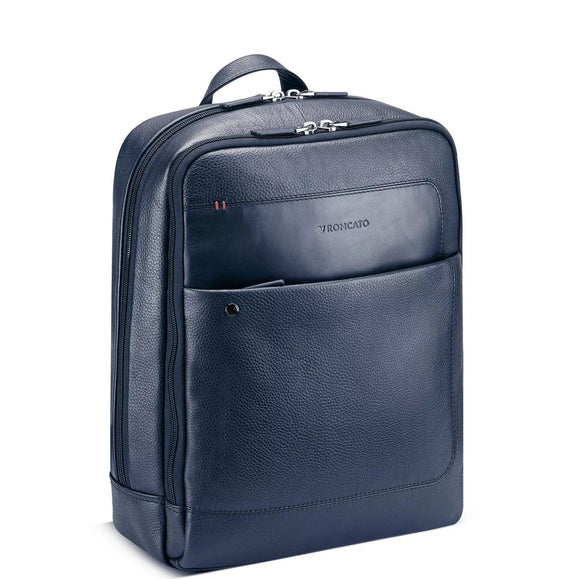 Roncato Zaino Da Lavoro ALASKA Zaino in pelle porta PC 15.6 - 42x33x13 cm - Blu Navy