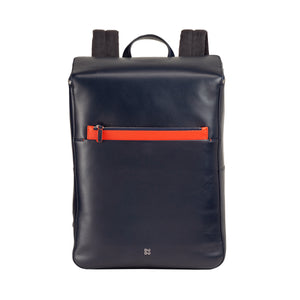 DUDU Zaino 16" uomo pelle blu navy