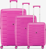 Roncato Skyline 2.0 Set di valigie 3 pezzi con espansione - Grande + Media + Cabina - Fucsia