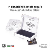 Moneyhold Porta Carte di Credito - Linea Smart / Blu Saffiano con Tasca Portamonete