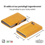 Moneyhold Porta Carte di Credito - Linea Smart / Giallo Ocra con Tasca Portamonete