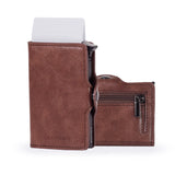 Moneyhold Porta Carte di Credito - Linea Smart / Marrone Vintage con Tasca Portamonete