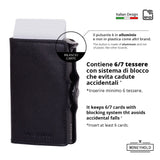Moneyhold Porta Carte di Credito - Linea Smart / Nero Classico con Tasca Portamonete