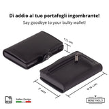 Moneyhold Porta Carte di Credito - Linea Smart / Nero Classico con Tasca Portamonete