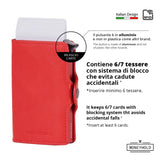 Moneyhold Porta Carte di Credito - Linea Smart / Rosso con Tasca Portamonete