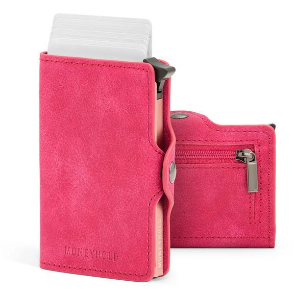 Moneyhold Porta Carte di Credito - Linea Smart / Viola con Tasca Portamonete